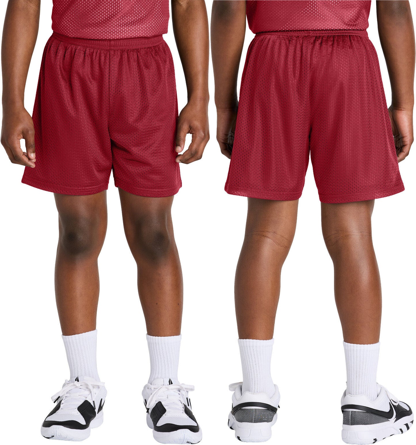 YOUTH KIDS Mesh 5 Inch Inseam Shorts Team Gym Basketball Moisture Wicking XS-XL