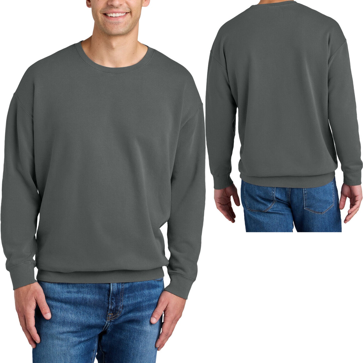 Mens Lightweight 100% Soft Ring Spun USA Cotton Crewneck Sweatshirt S-3XL NEW!