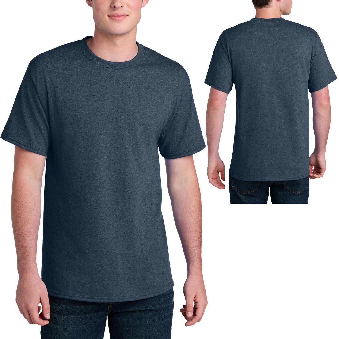 Mens Sustainably Made Tee Blended Soft T-Shirt 50% Poly 50% Cotton Blend S-4XL