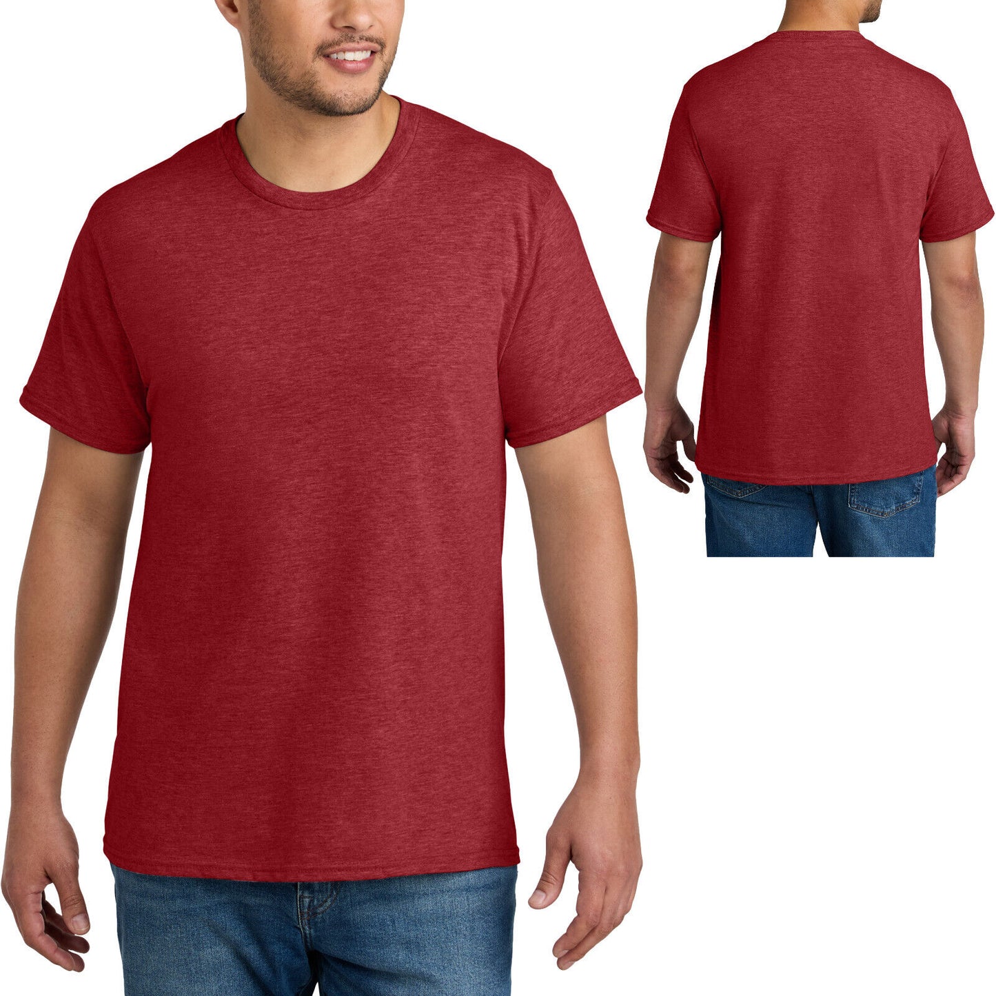 Mens Blended Heather CVC Tee Soft T-Shirt S,M, L, XL, 2XL, 3XL, 4XL NEW!