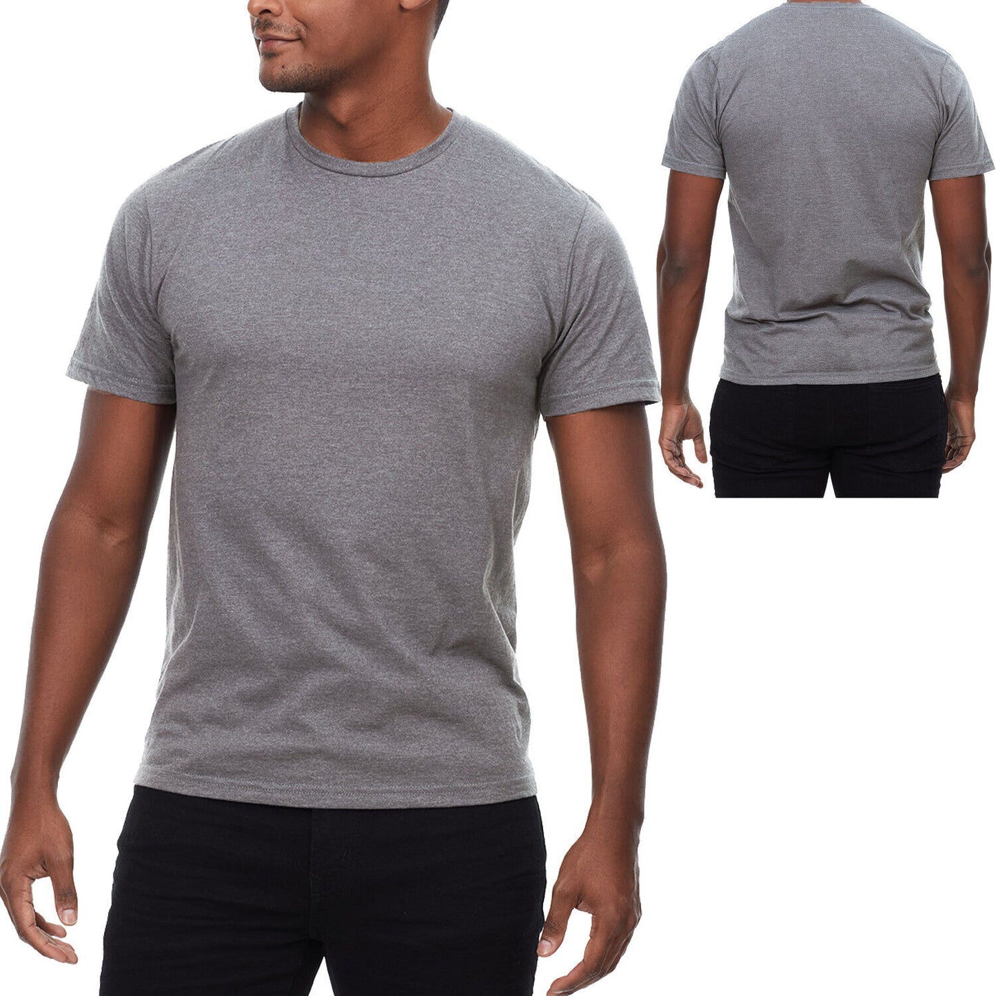 Mens Heather Soft Cotton Blended T-Shirt CVC Tee XS-5XL FREE SHIPPING NEW!