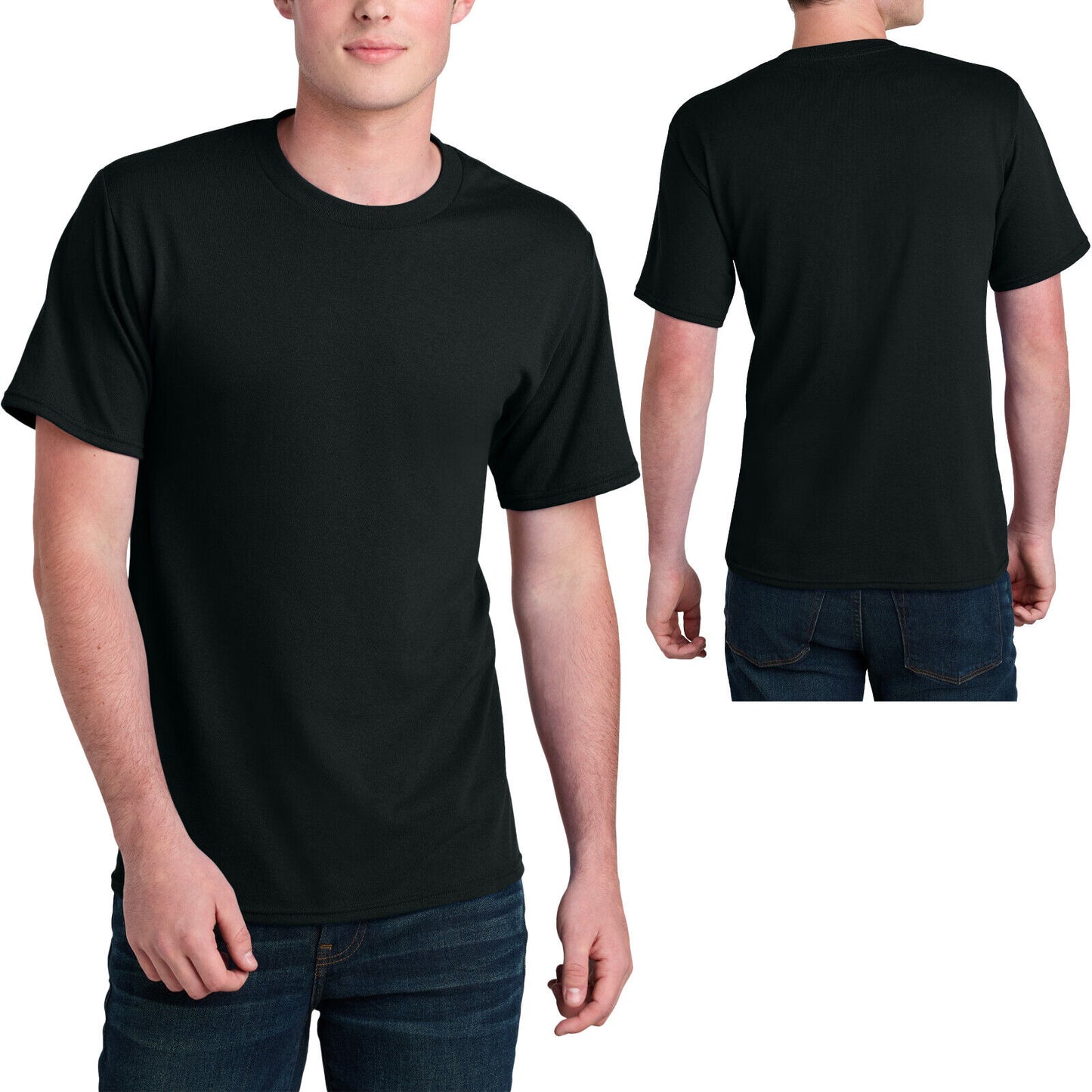 Mens Sustainably Made Tee Blended Soft T-Shirt 50% Poly 50% Cotton Blend S-4XL