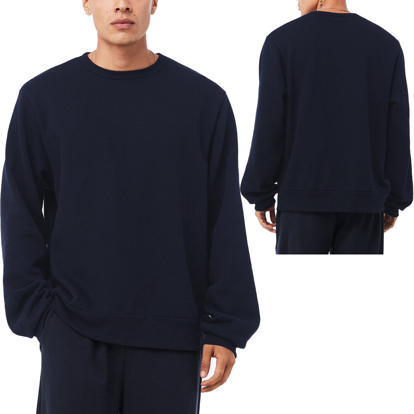 Mens Sponge Blended Fleece Soft Crewneck Relaxed Sweatshirt XS-3XL 8 Colors NEW!