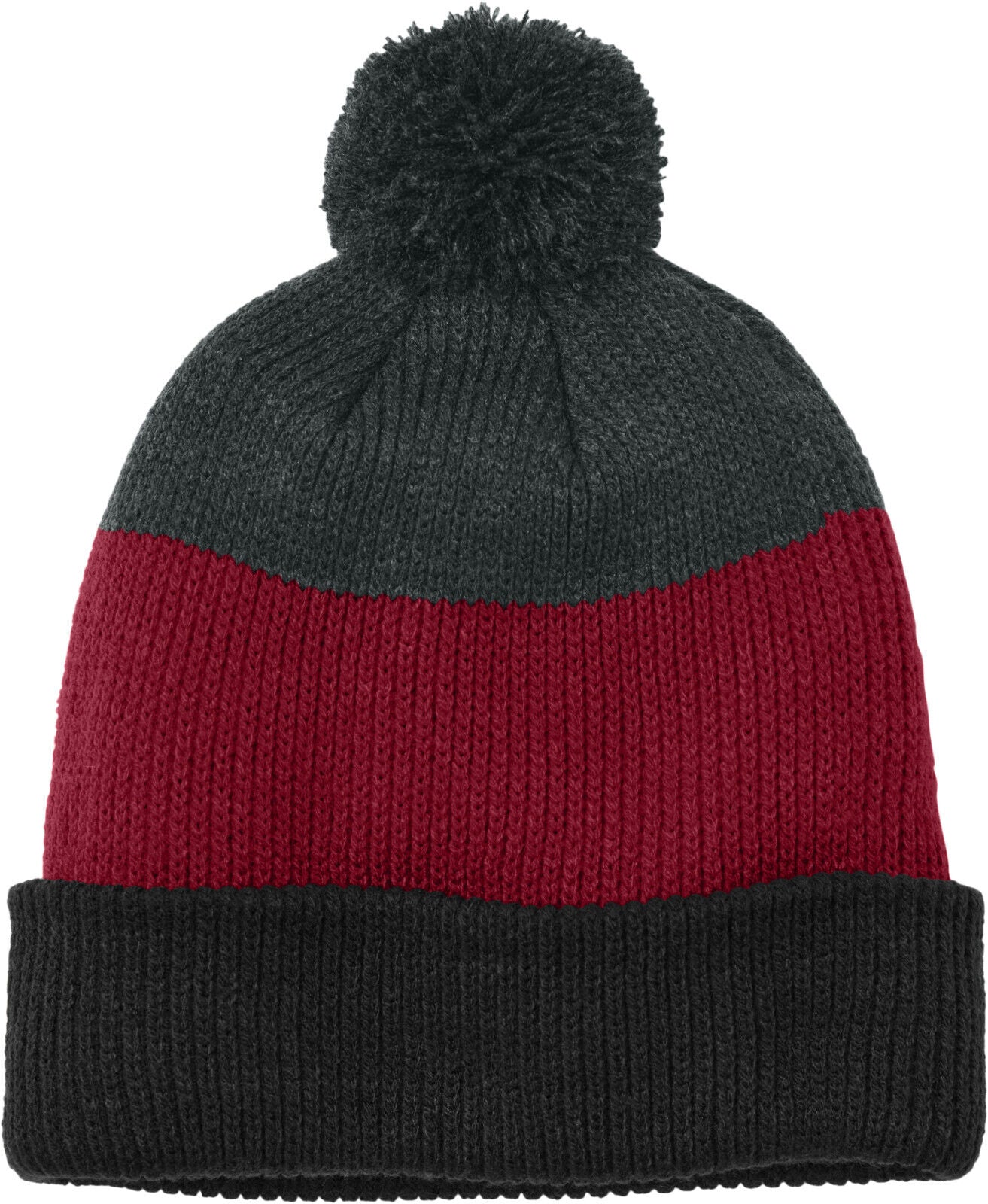 Mens Womens Cozy Striped Pom Beanie Winter Warm Headwear Hat NEW Adjustable Cuff
