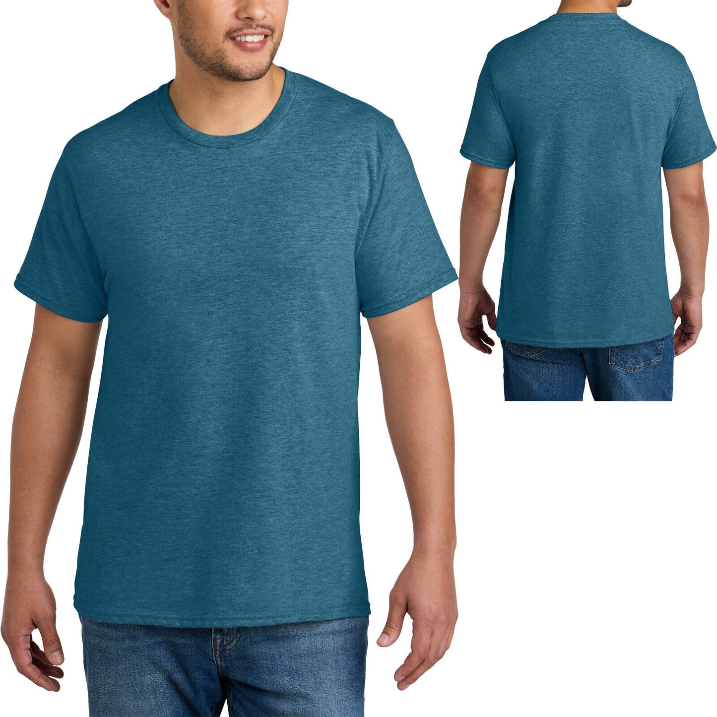 Mens Blended Heather CVC Tee Soft T-Shirt S,M, L, XL, 2XL, 3XL, 4XL NEW!