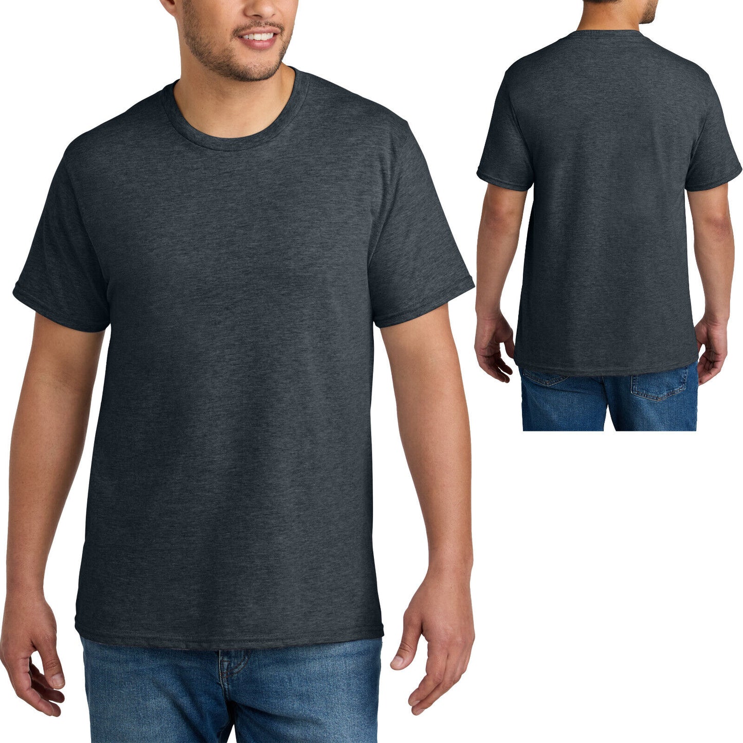 Mens Blended Heather CVC Tee Soft T-Shirt S,M, L, XL, 2XL, 3XL, 4XL NEW!