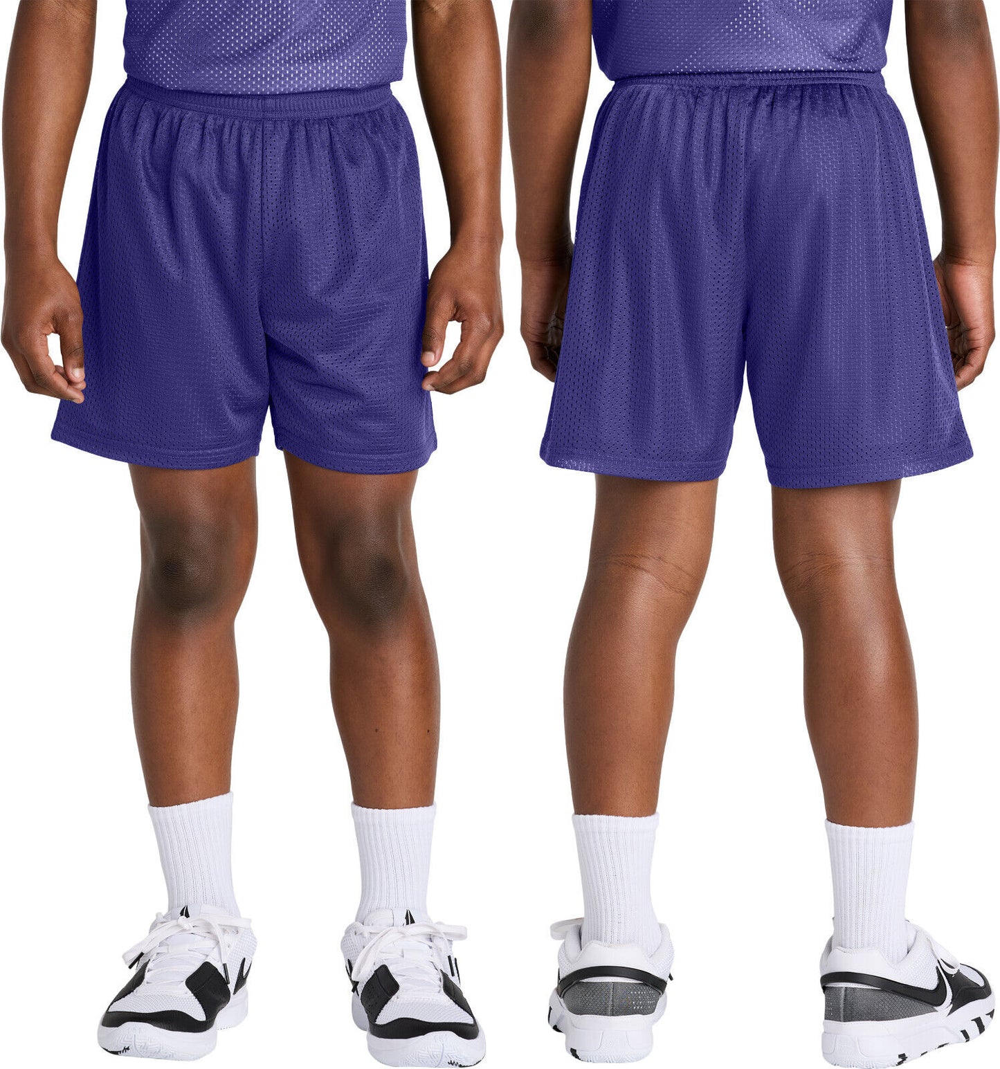 YOUTH KIDS Mesh 5 Inch Inseam Shorts Team Gym Basketball Moisture Wicking XS-XL