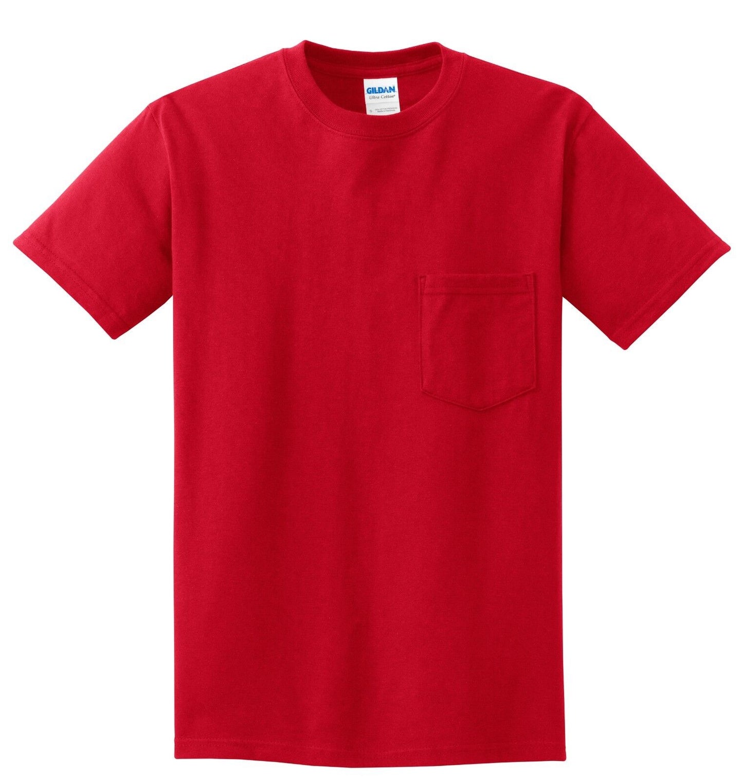 MENS Pocket T-Shirt Gildan 100% Cotton PRESHRUNK Tee Sizes S, M, L, XL NEW