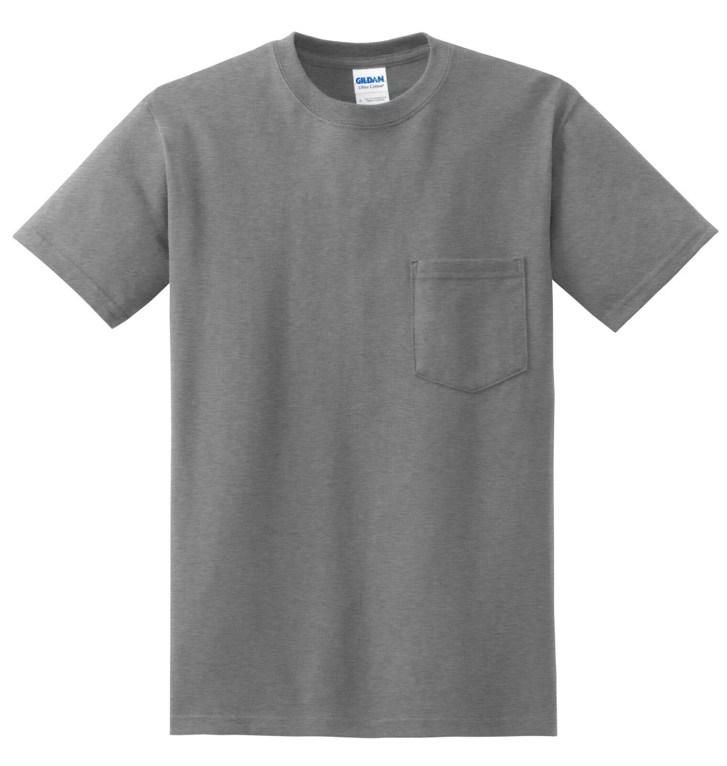 MENS Pocket T-Shirt Gildan 100% Cotton PRESHRUNK Tee Sizes S, M, L, XL NEW