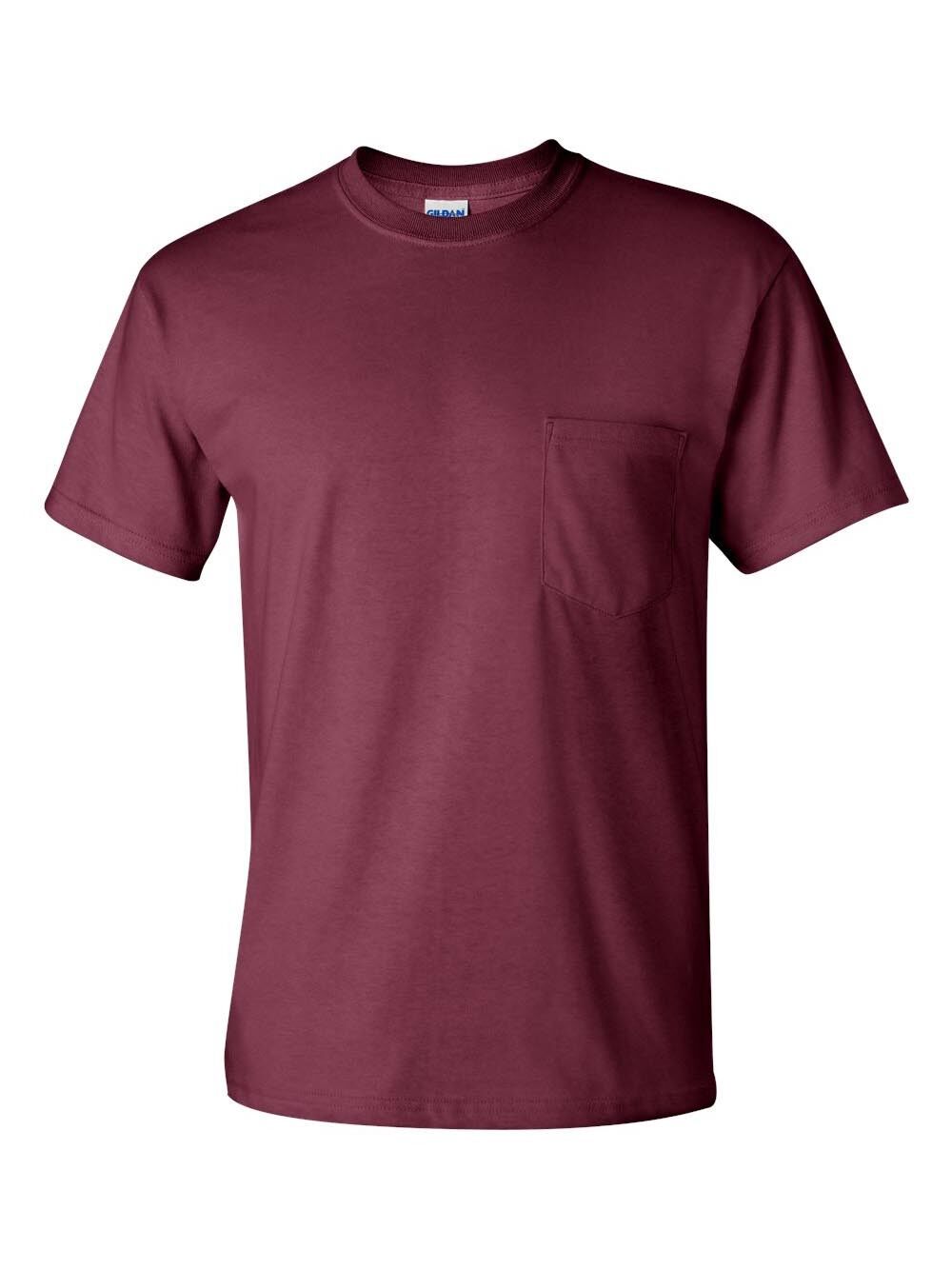 BIG MENS T-Shirt with POCKET Gildan 100% Preshrunk Cotton Tee 2XL, 3XL, 4XL, 5XL