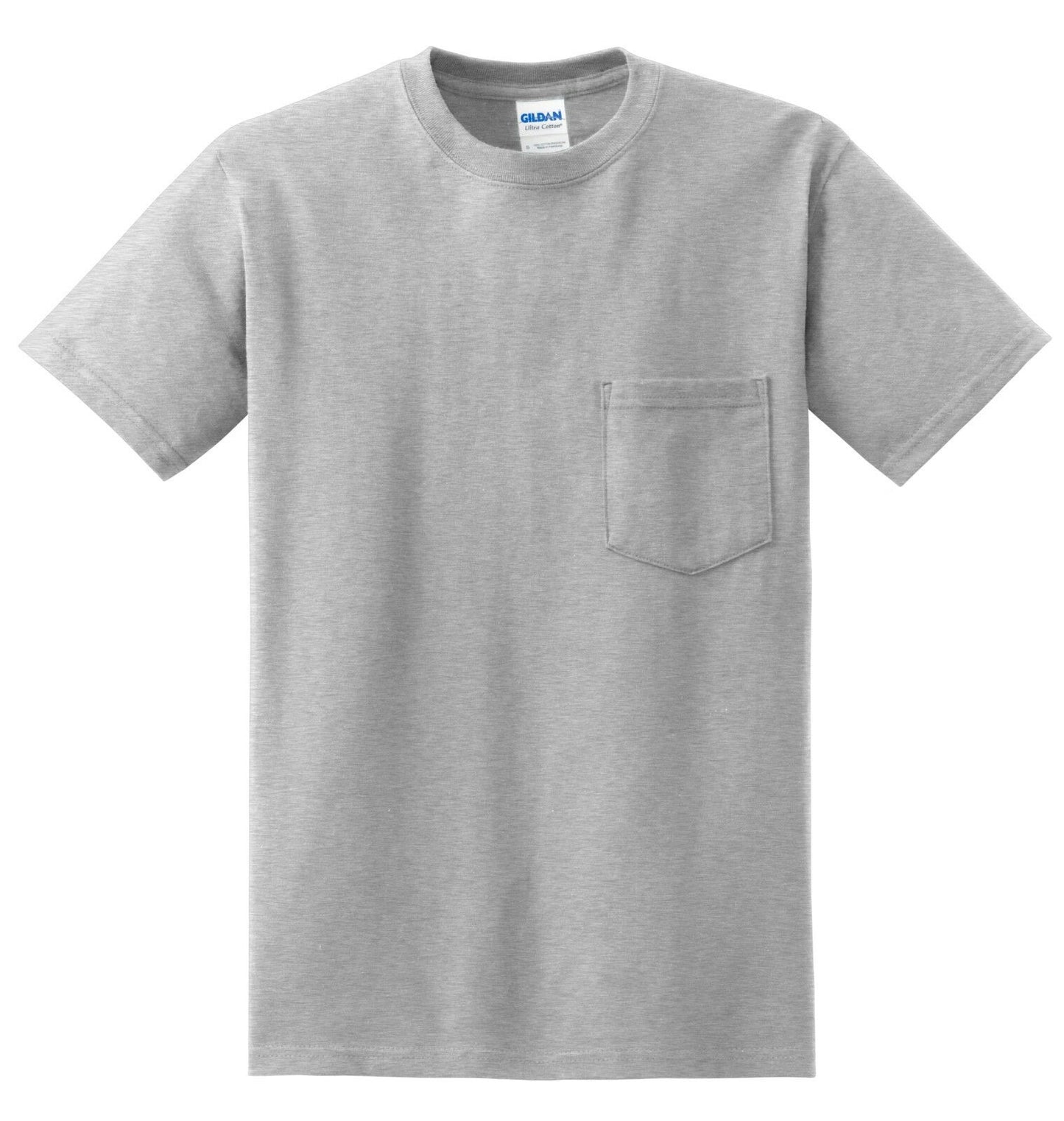 MENS Pocket T-Shirt Gildan 100% Cotton PRESHRUNK Tee Sizes S, M, L, XL NEW
