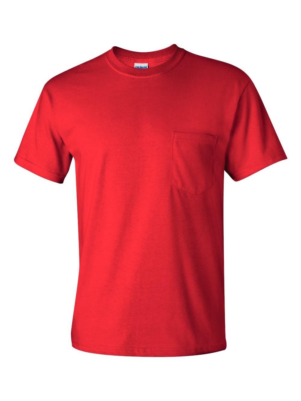 BIG MENS T-Shirt with POCKET Gildan 100% Preshrunk Cotton Tee 2XL, 3XL, 4XL, 5XL