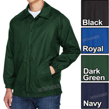 Load image into Gallery viewer, BIG MENS Windbreaker Coaches Staff Jacket Nylon Snap Front 2XL, 3XL, 4XL NEW