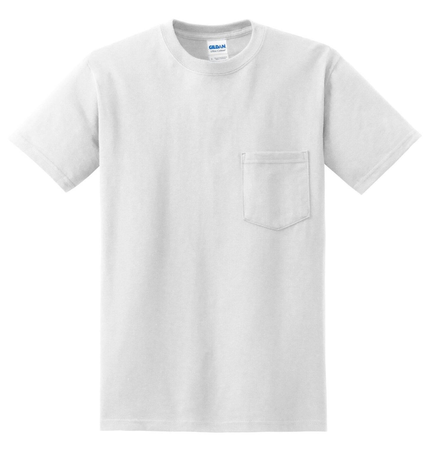 MENS Pocket T-Shirt Gildan 100% Cotton PRESHRUNK Tee Sizes S, M, L, XL NEW