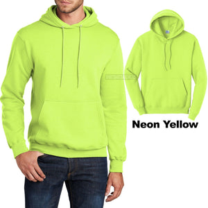 Mens Pullover NEON YELLOW Hoodie Adult Sizes S-4XL Hooded Sweatshirt Hoody NEW