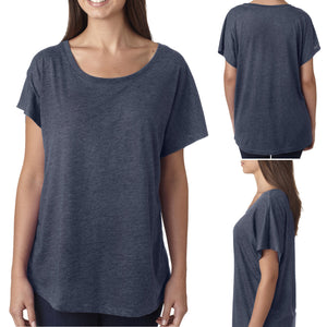 Plus Size Ladies Dolman T-Shirt Soft Tri Blend Womens Tee Top XL, 2XL, 3XL NEW
