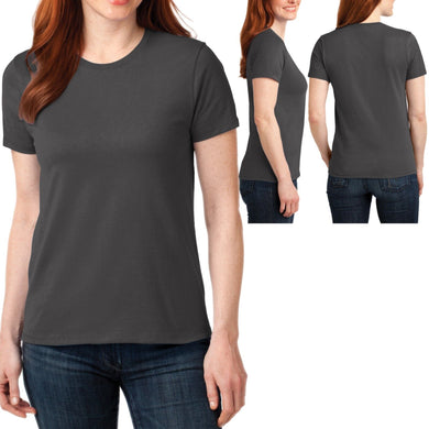 Ladies Plus Size T-Shirt 50/50 Cotton/Poly Womens Tee XL, 2XL, 3XL, 4XL NEW