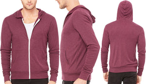 American Apparel Triblend Full Zip Lightweight Hoodie Soft Blended Hooded XS-2XL