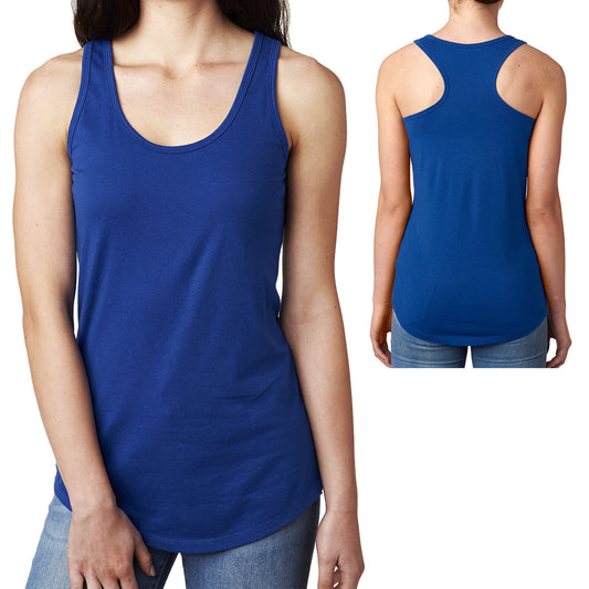 Ladies Flowy PRESHRUNK Racerback Tank Top Cotton/Poly Womens Junior XS-2XL NEW