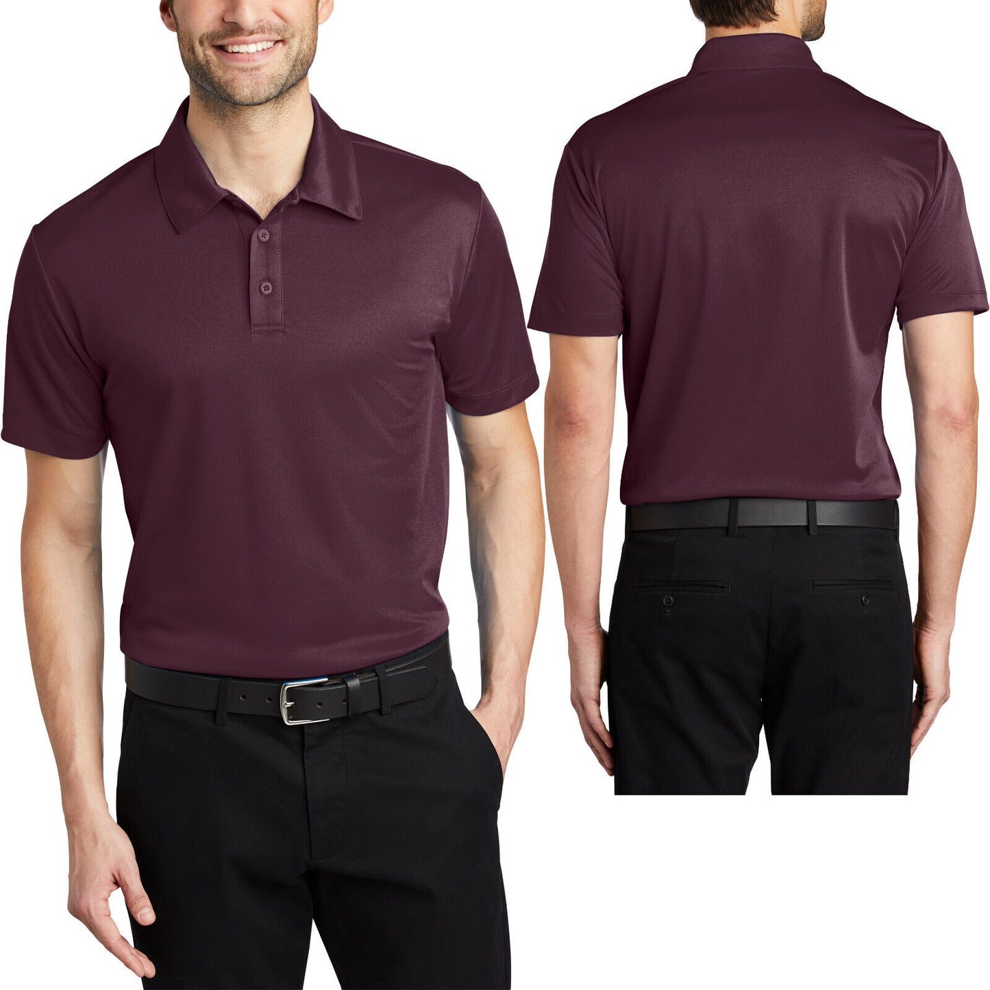 Mens Polo Shirt Moisture Wicking Performance dry fit Golf XS-XL, 2XL 3XL 4XL