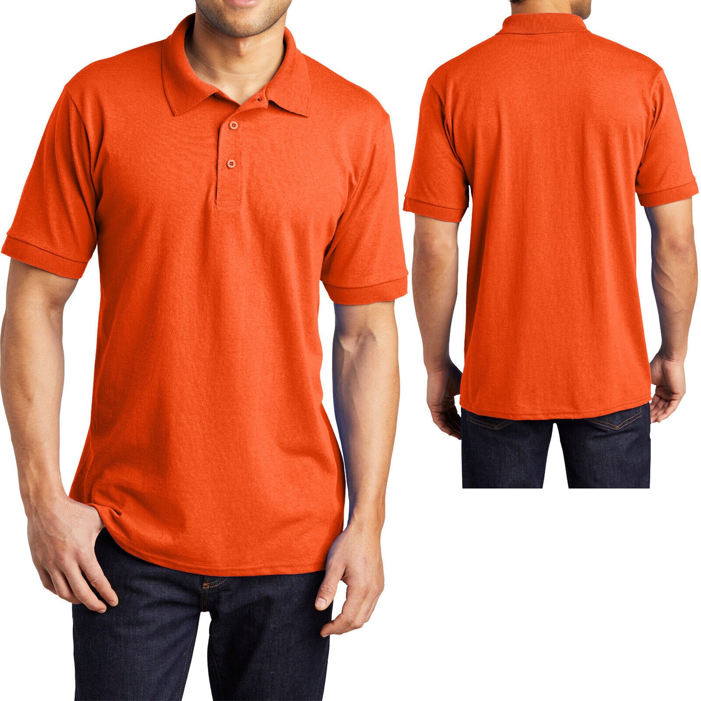 Mens SAFETY COLORS TALL Polo Moisture Wick Jersey Blend LT XLT 2XLT 3XLT 4XLT