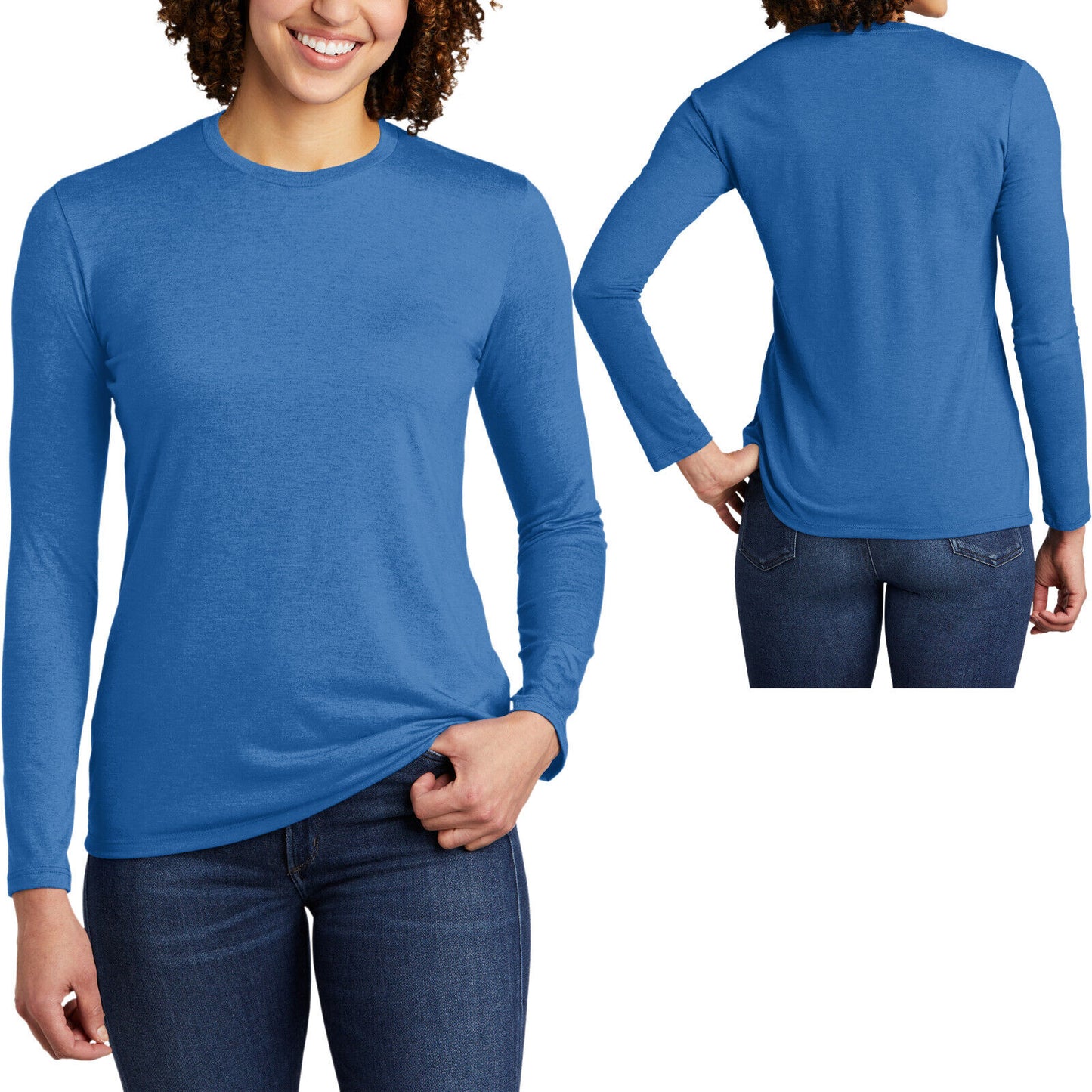 Womens Triblend Long Sleeve Sustainable Tee Super Soft T-Shirt XS-2XL NEW!