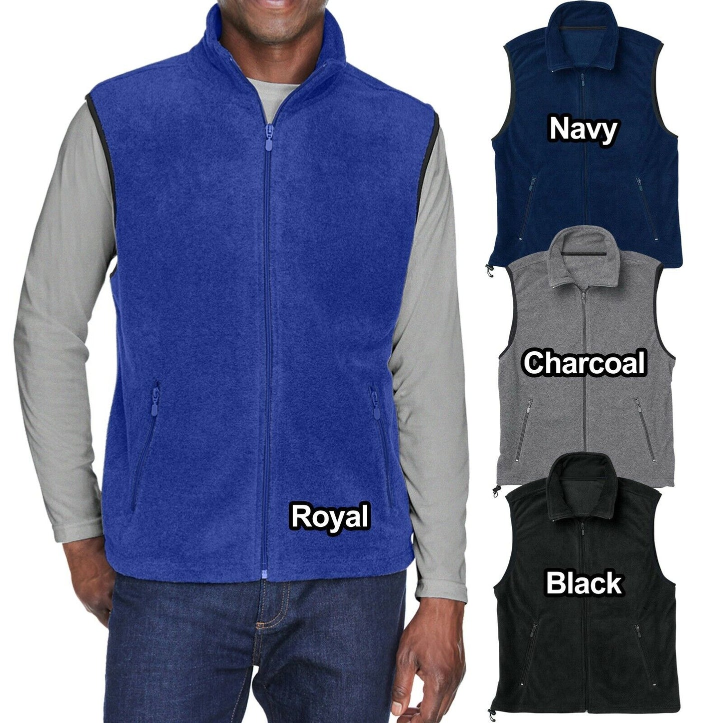 Mens Polar Fleece Vest Soft Sleeveless Jacket Warm Winter Coat S-2XL 3XL 4XL NEW