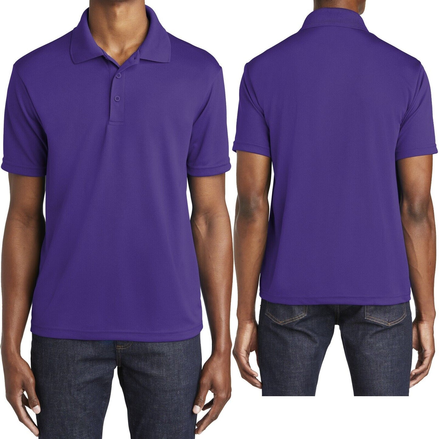 Mens Moisture Wicking Mini Mesh Polo Shirt Dri Fit Sizes XS-XL 2XL, 3XL, 4XL NEW