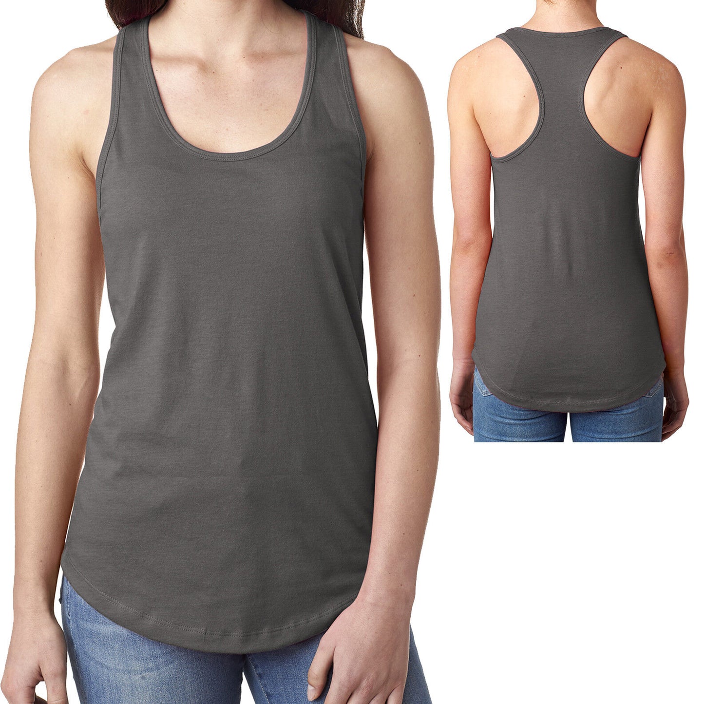 Ladies Flowy PRESHRUNK Racerback Tank Top Cotton/Poly Womens Junior XS-2XL NEW