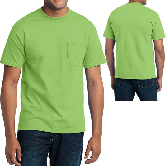 Mens Tall T-Shirt with Pocket 50/50 Cotton Poly Blend LT XLT 2XLT 3XLT 4XLT Tee