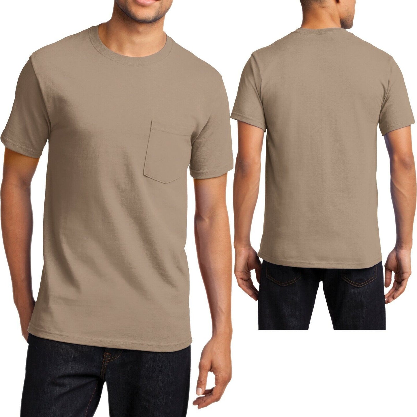 Big and Tall Mens T-Shirt With Pocket Heavy Cotton XL-4XL, LT XLT 2XLT 3XLT 4XLT