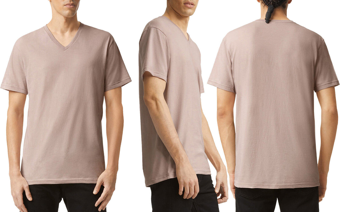 Mens American Apparel V-Neck Heather Tee Super Soft Cotton Blended T-Shirt S-3XL