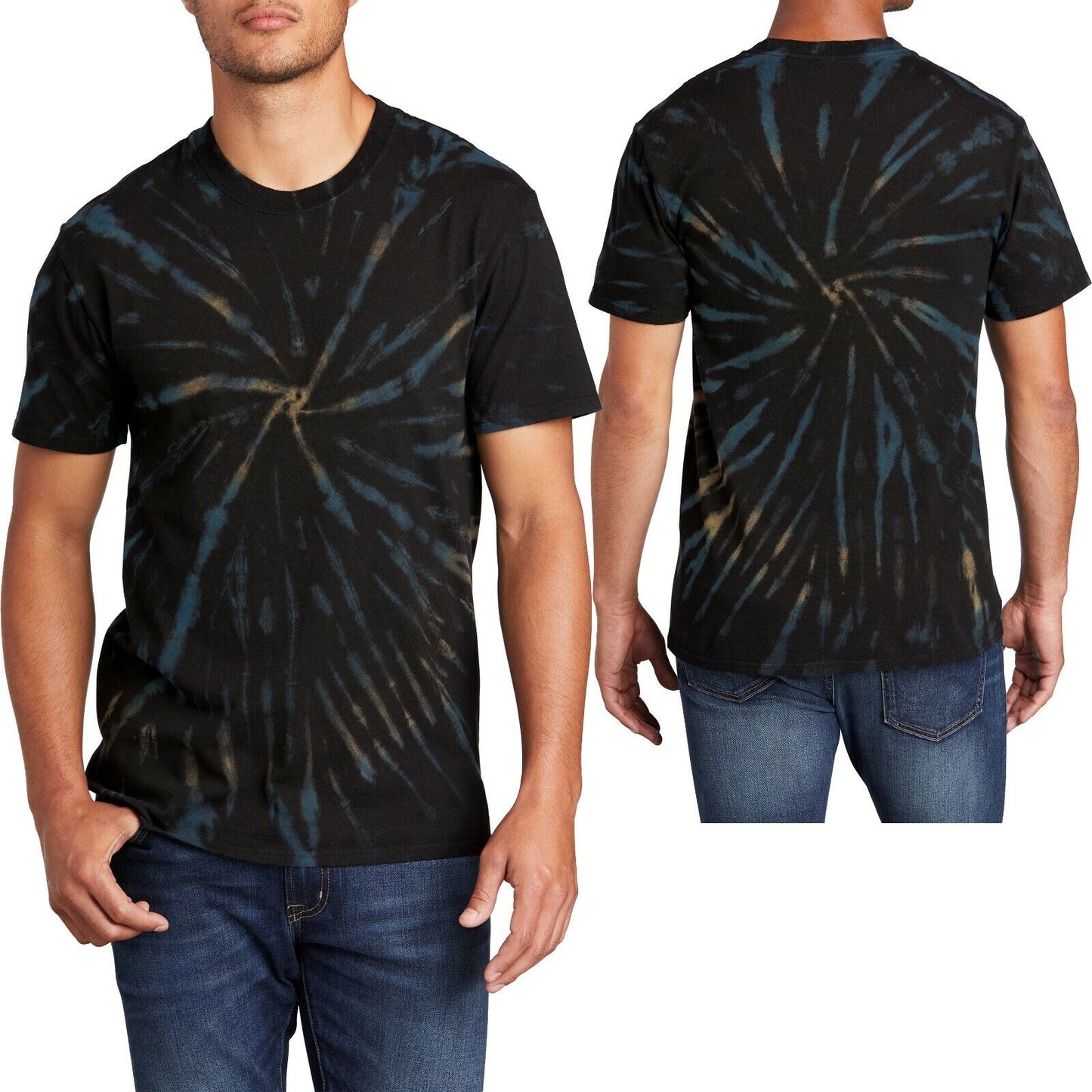 Spiral Tie Dye Mens T-Shirt Blank Tye Dyed Tee S, M, L, XL, 2X, 3X, 4X NEW