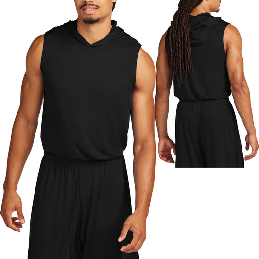 Mens Moisture Wicking Dri Fit Sleeveless Hoodie Tee UPF30+ Gym Hoody Tank XS-4XL