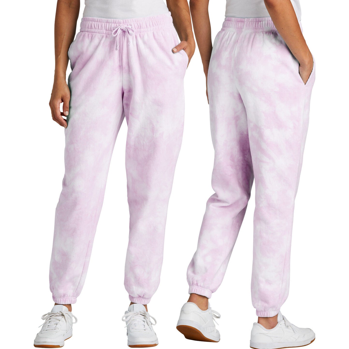 Ladies Beach Wash Cloud Tie Dye Sweatpant Tye Die Joggers Elastic Bottom XS-4XL