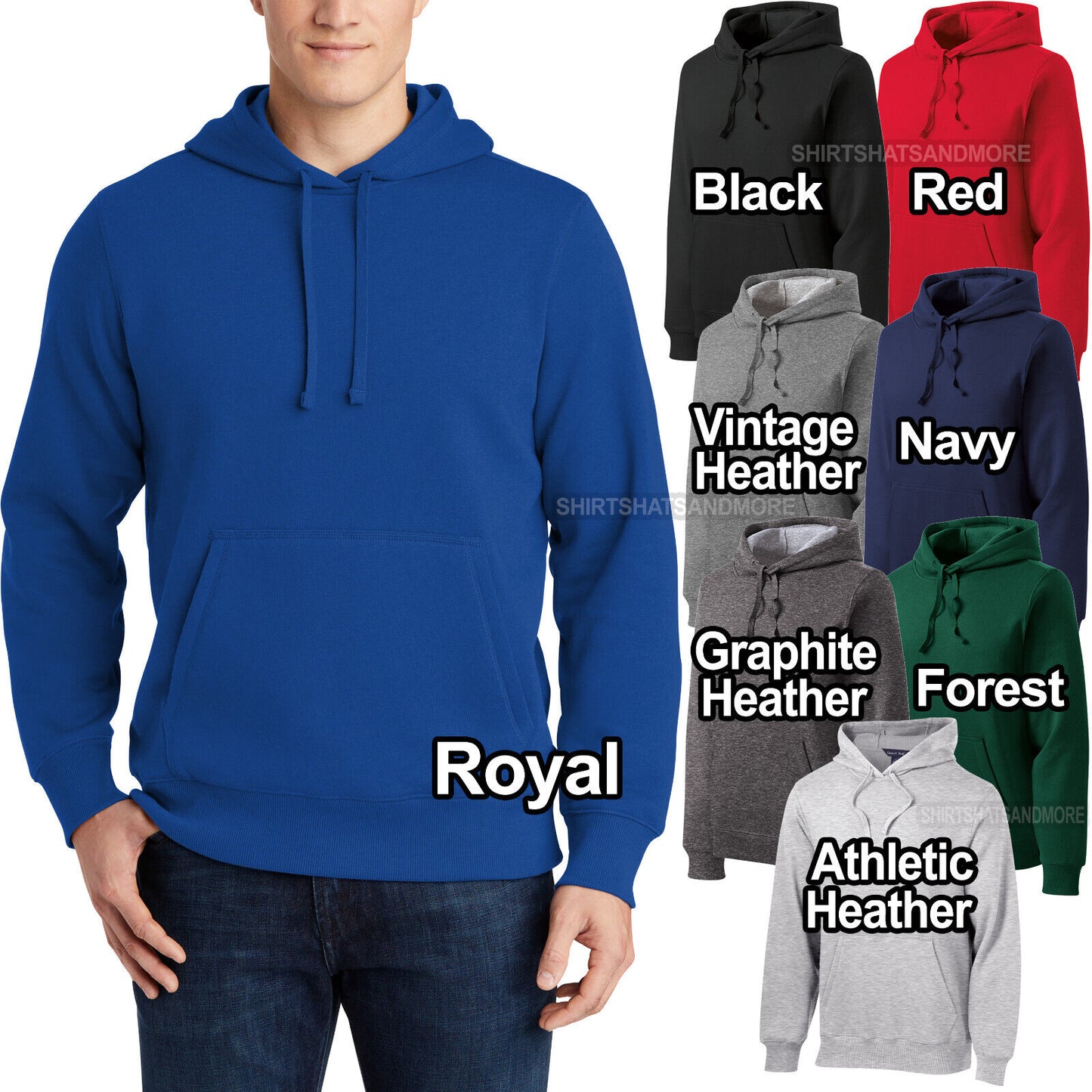 Mens TALL Pullover Hoodie Cotton/Fleece Blend Hooded Sweatshirt  LT-4XLT NEW!