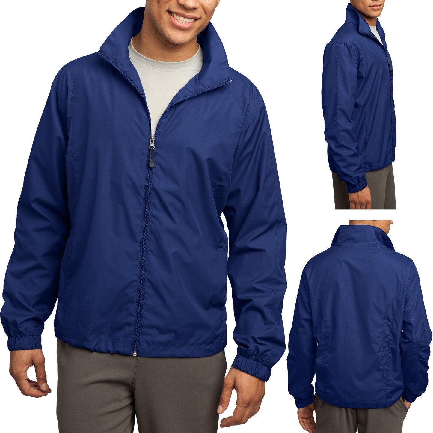 BIG MENS Windbreaker Jacket Pockets Water Repellent Lined 2XL 3XL, 4XL, 5XL, 6XL