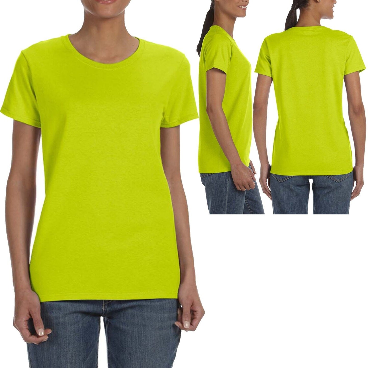 Gildan Ladies MISSY FIT T-Shirt Preshrunk Womens Short Sleeve Tee S-XL 2X, 3X