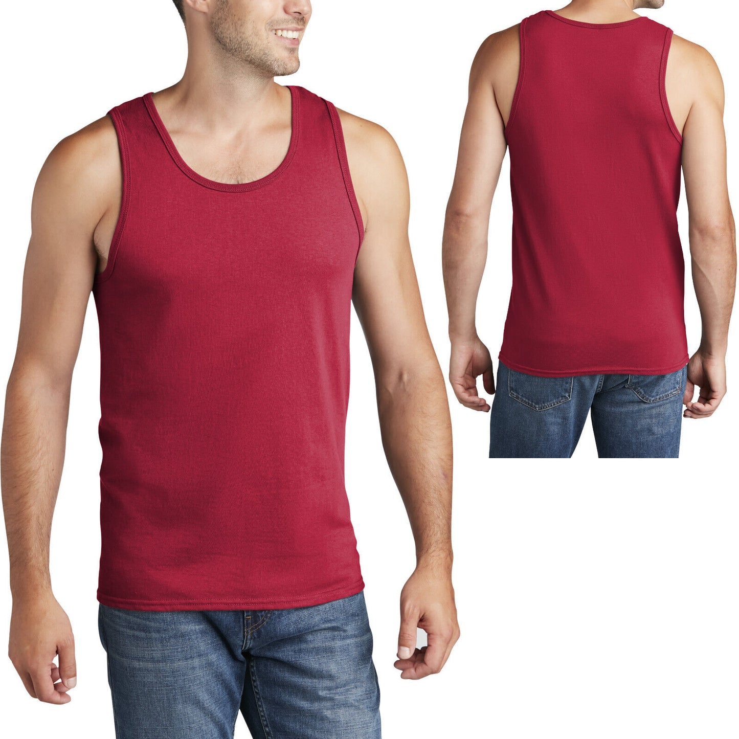 Mens Solid Tank Top 100% Preshrunk Cotton Includes NEONS S M L XL, 2XL, 3XL, 4XL