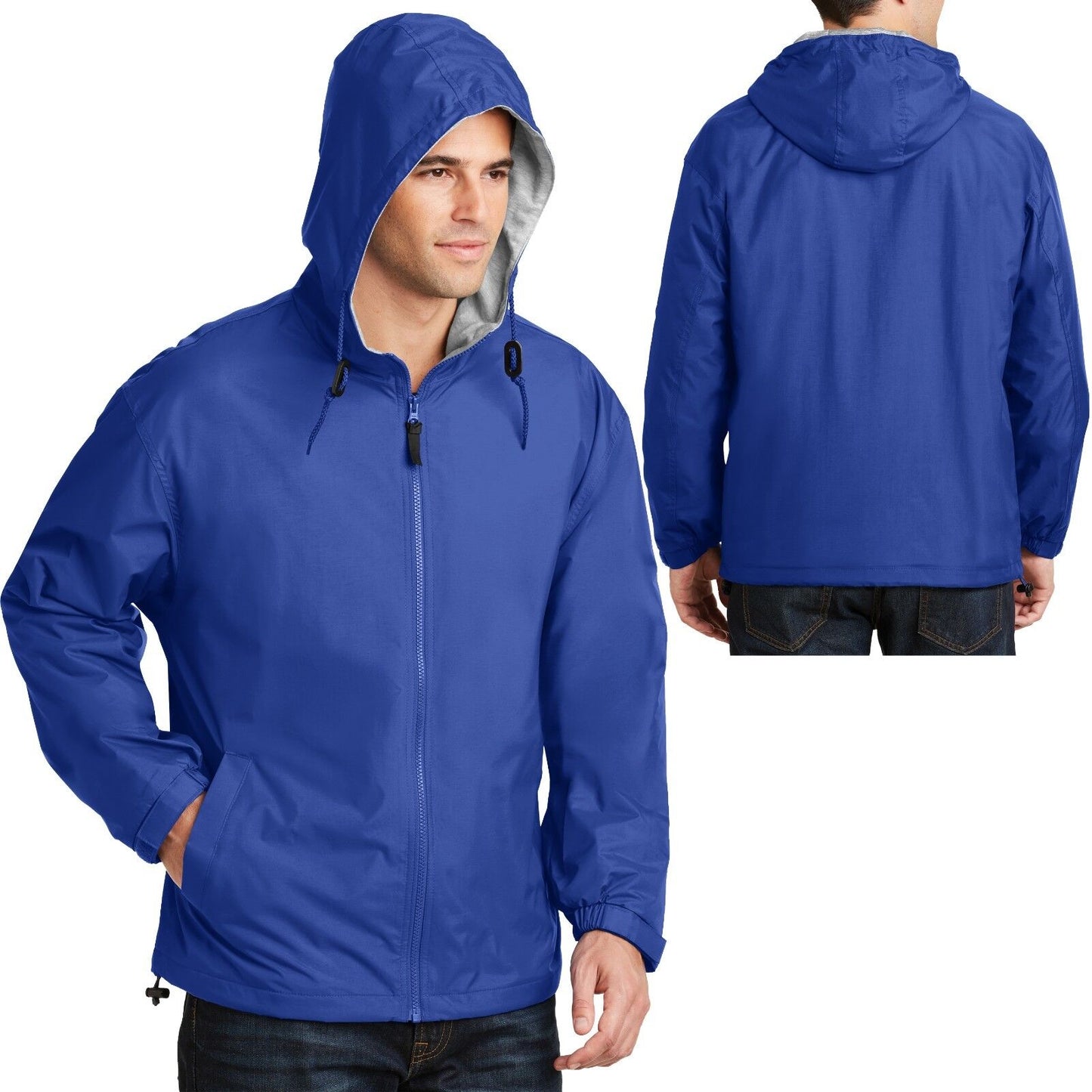 Big Mens Hooded Jacket Water Repellent Sweatshirt Fleece Lined Coat XL 2X 3X 4X