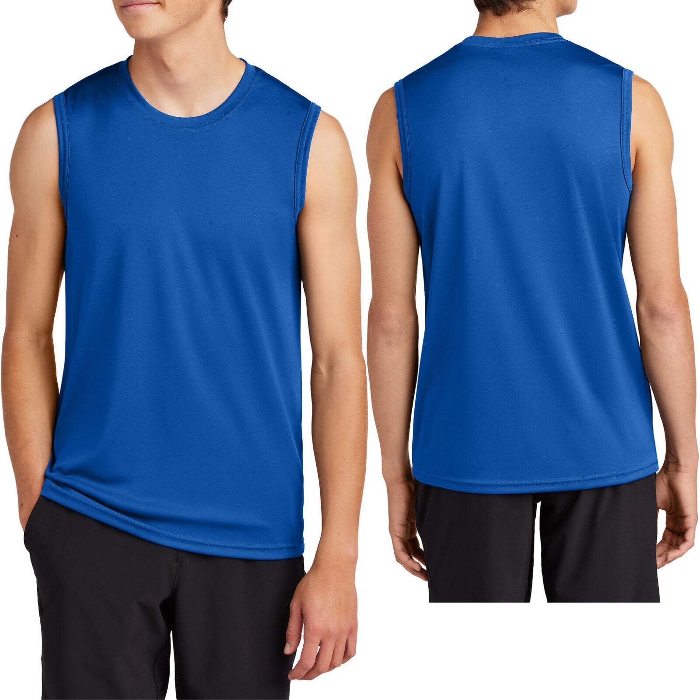 Mens Sleeveless Muscle T-Shirt Shooter Tank DriFit Moisture Wick UPF50 Tee S-4XL