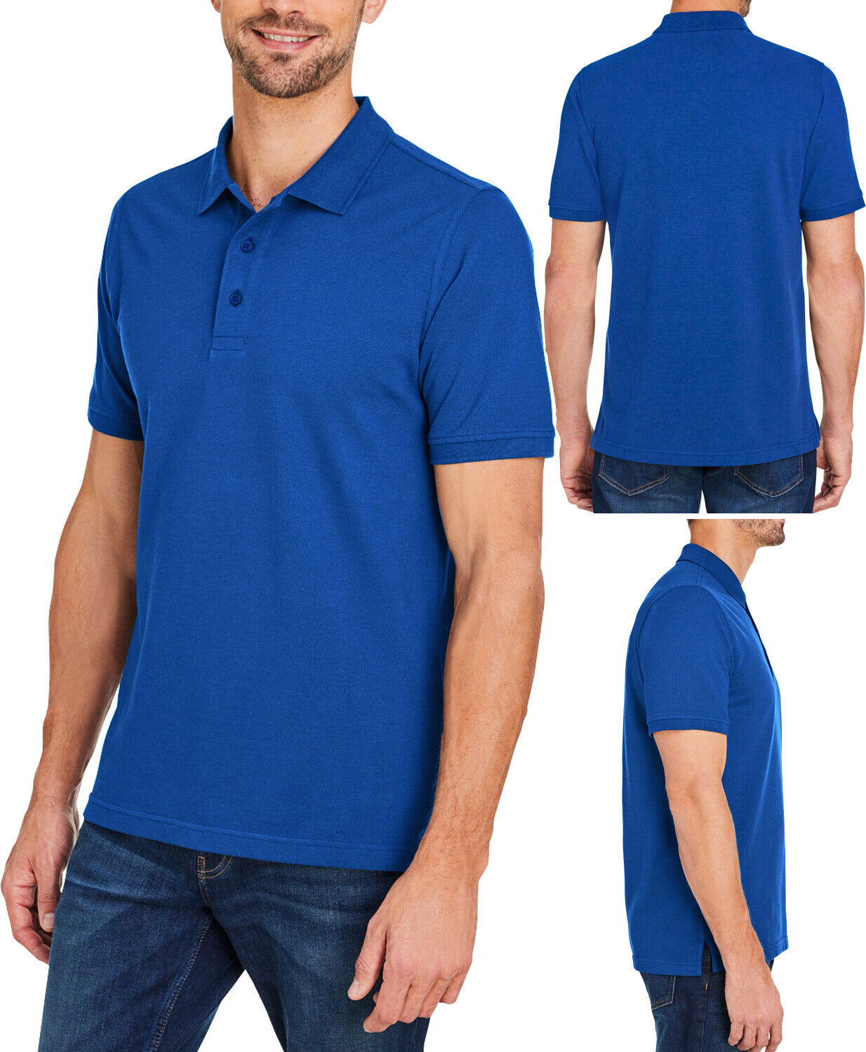 Mens 100% Cotton Snag Protection Pique Polo Shirt S, M, L XL 2XL 3XL 4XL 5XL NEW