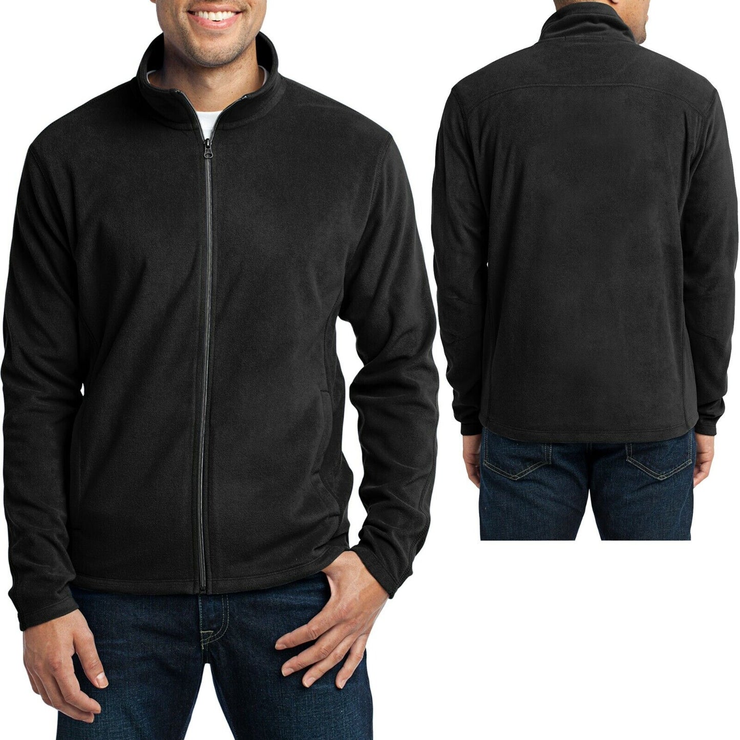 BIG MENS Polar Micro Fleece Full Zip Jacket with Pockets Winter Warm XL 2X 3X 4X