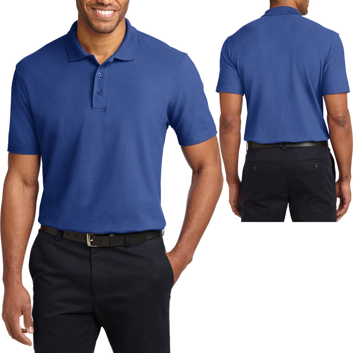 TALL Mens Stain Release Polo Shirt Wrinkle and Shrink Resistant LT-4XLT NEW!