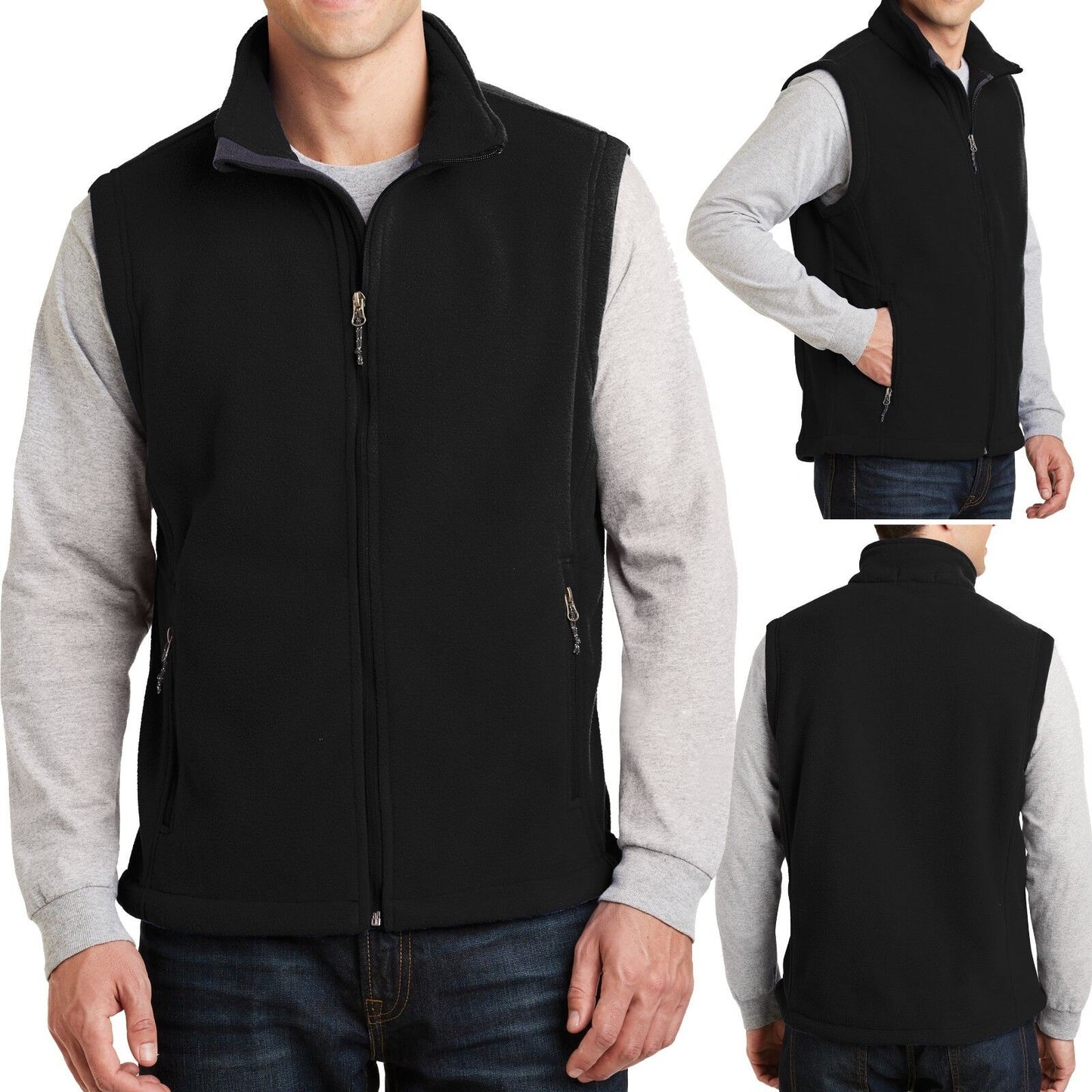 Big Mens Polar Fleece Vest Zippered Pockets Warm XL, 2XL, 3XL, 4XL NEW