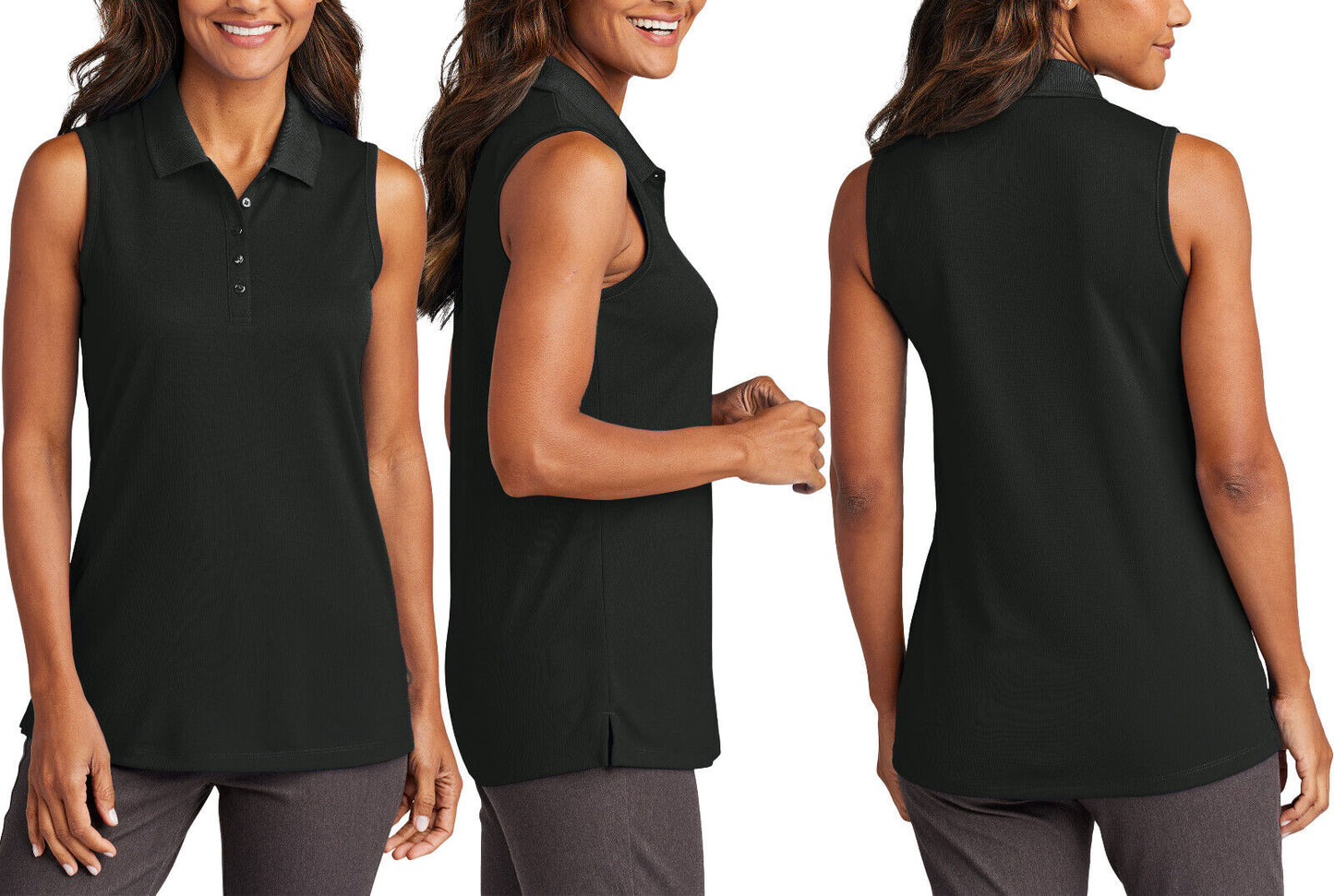 Womens Moisture Wicking Sleeveless Polo Top Ladies UPF30 Shirt Snag Resist XS-4X