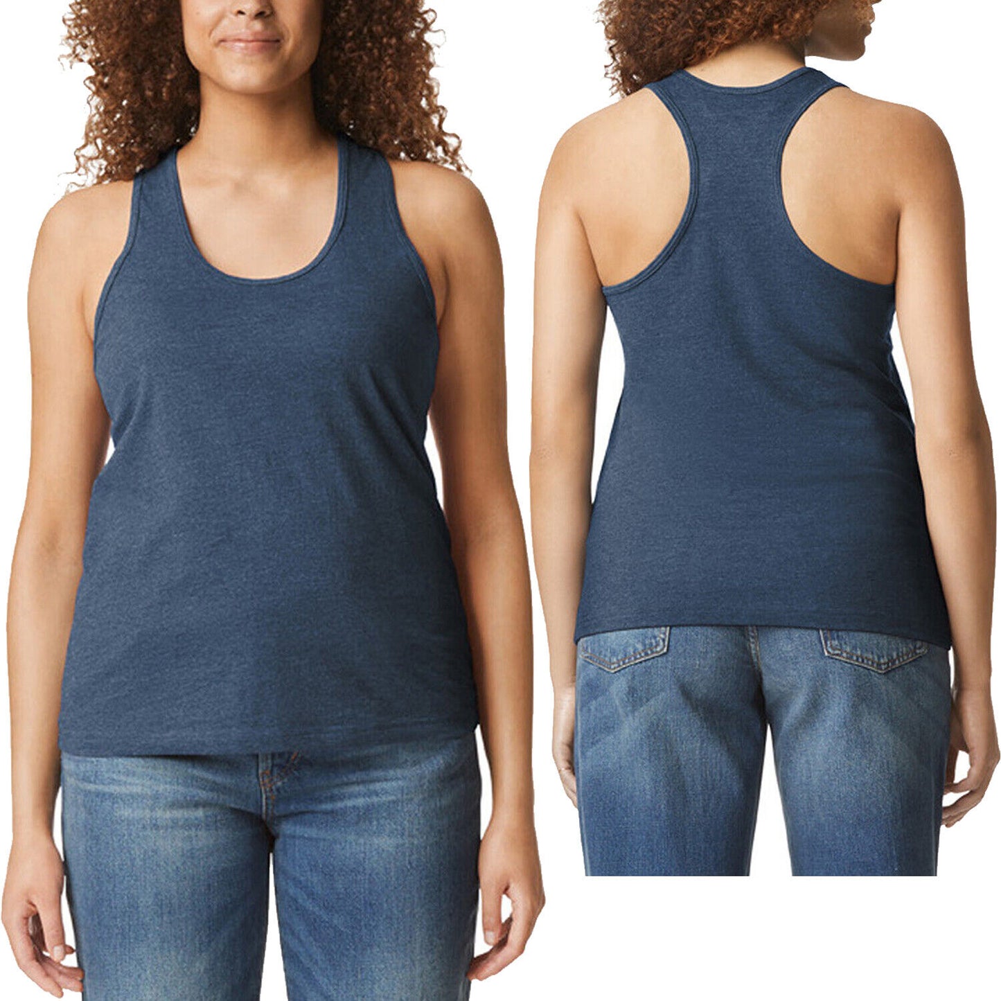 Ladies Plus Size Gildan Soft Blend Tank Top Womens Sleeveless Racerback Tee NEW!