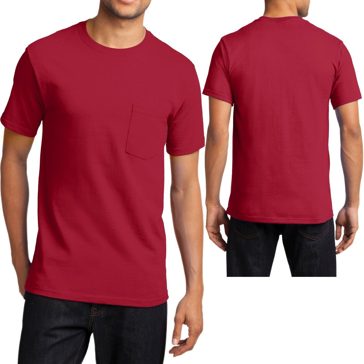 Big and Tall Mens T-Shirt With Pocket Heavy Cotton XL-4XL, LT XLT 2XLT 3XLT 4XLT