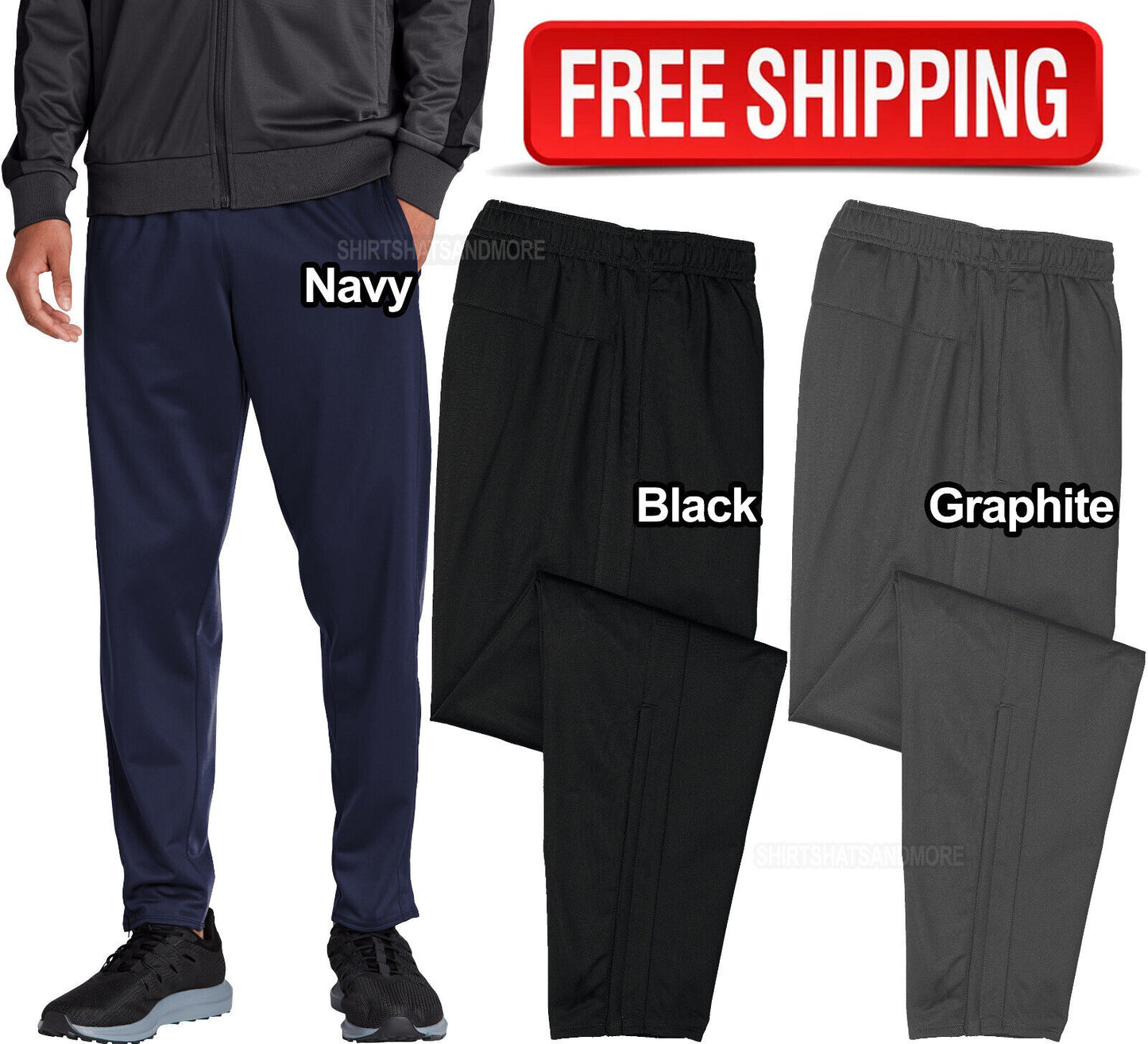 Mens Moisture Wicking DriFit Lightweight Joggers Stretch Sweatpants With Pockets