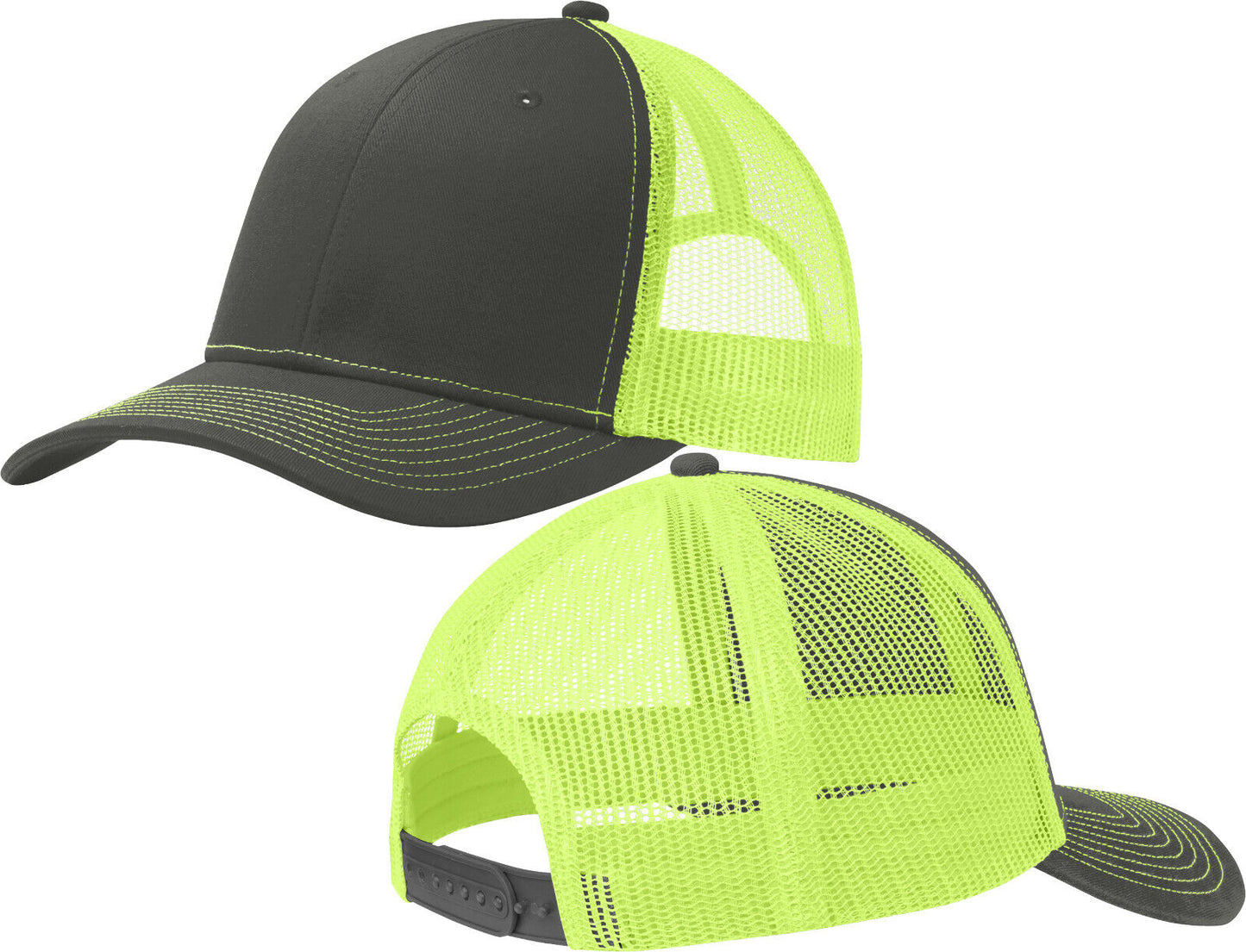 Men's Color Blocked Mesh Hat Structured Cap Mid Profile Snapback Headwear NEW!